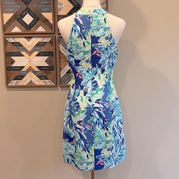 Lilly Pulitzer Pearl Shift Mini Dress Lace Neckline Wade and Sea sz 2 - Picture 6 of 12